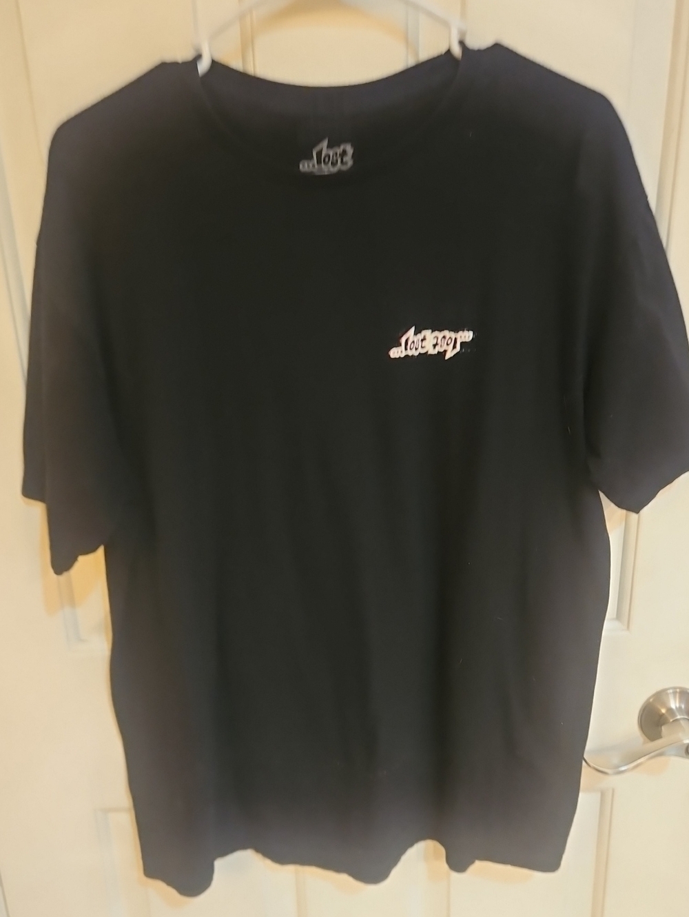 Lost Black Short Sleeve Graphic Crew Tee with White Logo